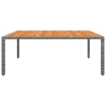 Tavolo Giardino 200x150x75 cm Massello Acacia Polyrattan Grigio