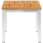 Tavolino da Giardino 45x45x38cm in Legno Acacia e Acciaio Inox
