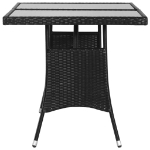 Tavolo da Giardino Nero 140x80x74 cm in Polyrattan