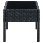 Tavolo da Giardino Nero 75x40x37 cm in Polyrattan