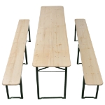 Tavolo da Birreria Pieghevole 2 Panche 220 cm Legno di Abete