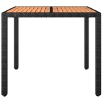 Tavolo da Giardino Piano Legno Nero Polyrattan Massello Acacia