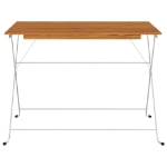 Tavolo Bistrò Pieghevole 100x54x71 cm Massello Acacia e Acciaio