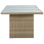 Tavolo da Giardino Marrone 200x100x74 cm in Vetro e Polyrattan