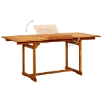 Tavolo da Pranzo per Esterni (120-170)x80x75 cm in Legno Acacia