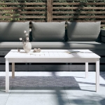 Tavolo da Giardino Bianco 121x82,5x45 cm Legno Massello di Pino