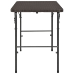 Tavolo da Giardino Marrone Pieghevole 120x60x74 cm HDPE Rattan
