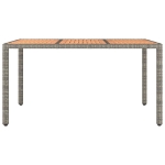 Tavolo Giardino Piano Legno Grigio Polyrattan e Massello Acacia