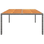 Tavolo Giardino 200x150x75 cm Massello Acacia Polyrattan Grigio