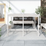 Tavolo da Giardino Bianco 159,5x82,5x110 cm Legno Massello Pino