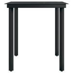 Tavolo da Giardino Nero 140x70x74 cm in Acciaio e Vetro