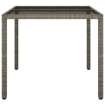Tavolo Giardino 90x90x75 cm Vetro Temperato e Polyrattan Grigio