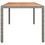 Tavolo Giardino Piano Legno Grigio Polyrattan e Massello Acacia