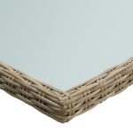 Tavolo da Giardino Marrone 200x100x74 cm in Vetro e Polyrattan