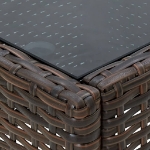 Tavolo da Giardino Marrone 75x40x37 cm in Polyrattan