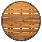 Tavolino da Tè Grigio 60 cm in Polyrattan e Massello di Acacia