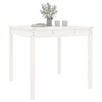 Tavolo da Giardino Bianco 82,5x82,5x76cm Legno Massello di Pino