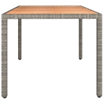 Tavolo Giardino Piano Legno Grigio Polyrattan e Massello Acacia