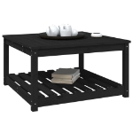 Tavolo da Giardino Nero 82,5x82,5x45 cm Legno Massello di Pino