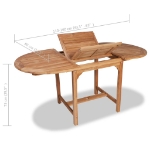 Tavolo da Giardino Allungabile (110-160)x80x75cm Teak Massello