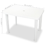 Tavolo da Giardino Bianco 101x68x72 cm in Plastica