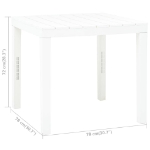 Tavolo da Giardino Bianco 78x78x72 cm in Plastica