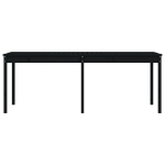 Tavolo da Giardino Nero 203,5x100x76 cm Legno Massello di Pino