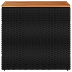 Tavolo da Giardino Piano in Legno Nero 58x27,5x55 cm Polyrattan