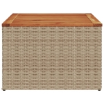 Tavolo da Giardino Beige 55x55x37 cm Polyrattan e Legno Acacia