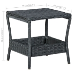 Tavolo da Giardino Grigio Scuro 45x45x46,5 cm in Polyrattan