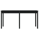 Tavolo da Giardino Nero 159,5x82,5x76 cm Legno Massello di Pino