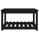 Tavolo da Giardino Nero 82,5x50,5x45 cm Legno Massello Pino