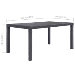 Tavolo da Giardino Marrone 150x90x72 cm Plastica Stile Rattan