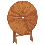 Tavolo da Giardino Pieghevole Ø 85x75 cm Legno Massello di Teak