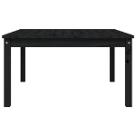 Tavolo da Giardino Nero 82,5x82,5x45 cm Legno Massello di Pino