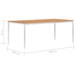 Tavolo da Pranzo Giardino 200x100x75 cm in Teak e Acciaio Inox