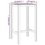 Tavolo da Bar 60x60x110 cm in Legno di Pino Impregnato