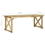 Tavolo da Giardino 200x79x75 cm in Legno di Pino Impregnato