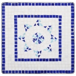 Tavolino da Bistrot con Mosaico Blu e Bianco 60 cm in Ceramica