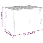 Tavolo da Giardino Antracite 110x80x71 cm Acciaio
