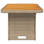 Tavolo da Giardino Beige 90x55x71cm Polyrattan e Legno Acacia