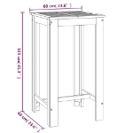 Tavolo da Bar da Giardino 60x60x105 cm Legno Massello di Acacia