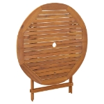 Tavolo da Giardino Pieghevole Ø 90x75 cm Legno Massello Acacia