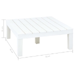 Tavolo da Giardino Bianco 78x78x31 cm in Plastica