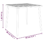 Tavolo da Giardino Antracite 80x80x71 cm Acciaio