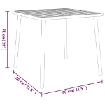 Tavolo da Giardino Antracite 80x80x71 cm Acciaio