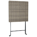 Tavolo Pieghevole da Bistrò Grigio 55x54x71 cm Polyrattan