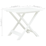 Tavolo da Giardino Bianco 79x72x70 cm Plastica