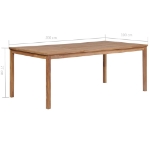 Tavolo da Giardino 200x100x77 cm in Legno Massello di Teak