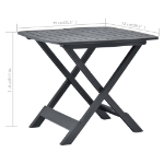 Tavolo da Giardino Antracite 79x72x70 cm in Plastica